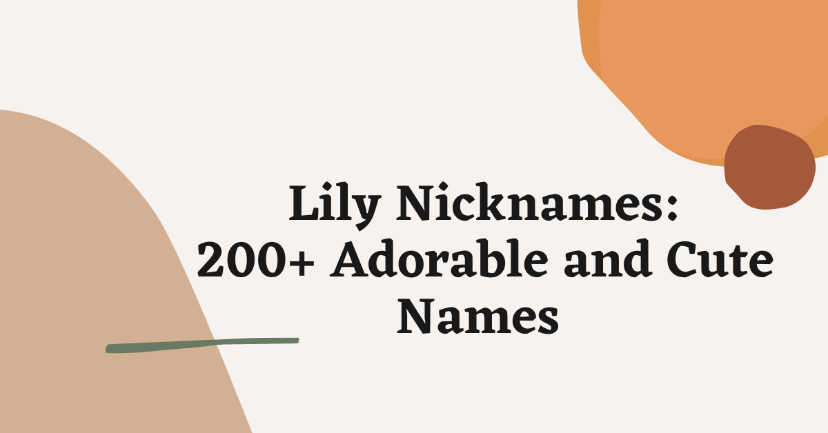 Lily Nicknames