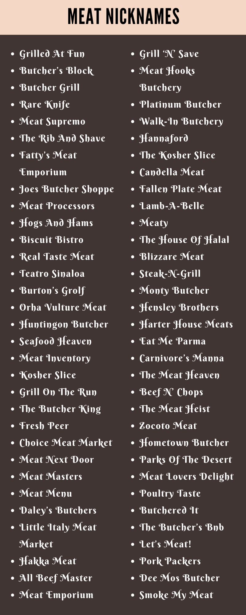 Meat Nicknames