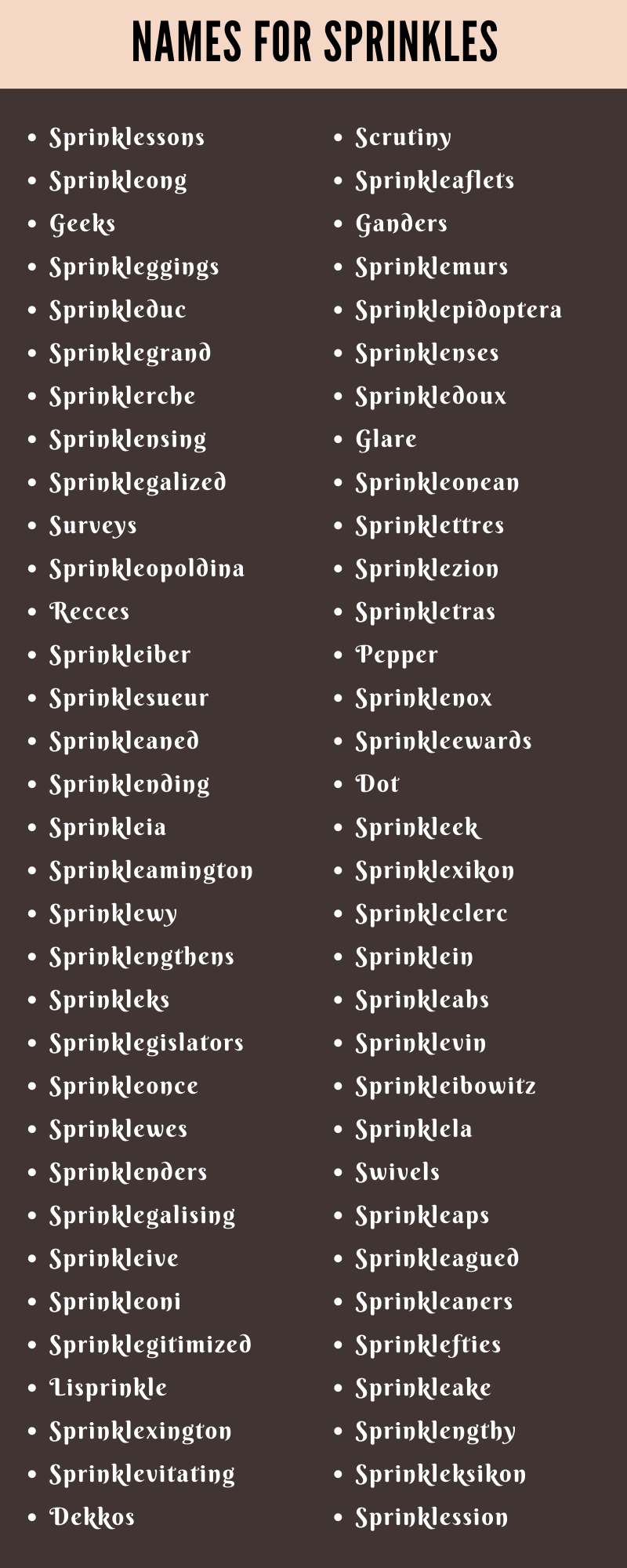 Names For Sprinkles