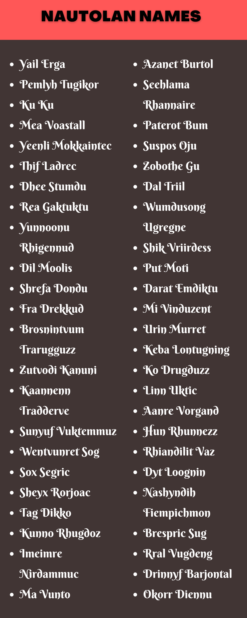 Nautolan Names