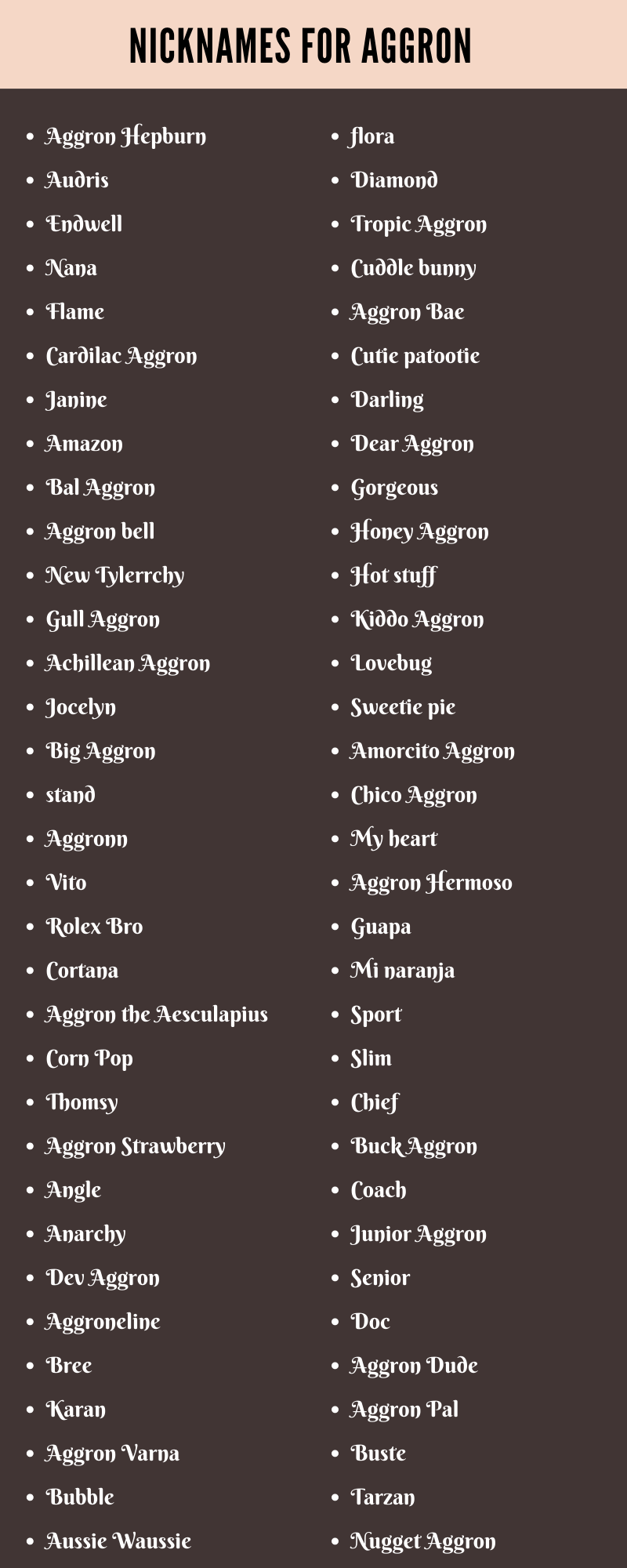 Nicknames For Aggron