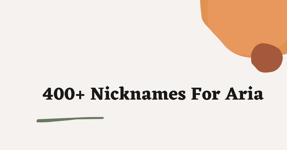 Nicknames For Aria