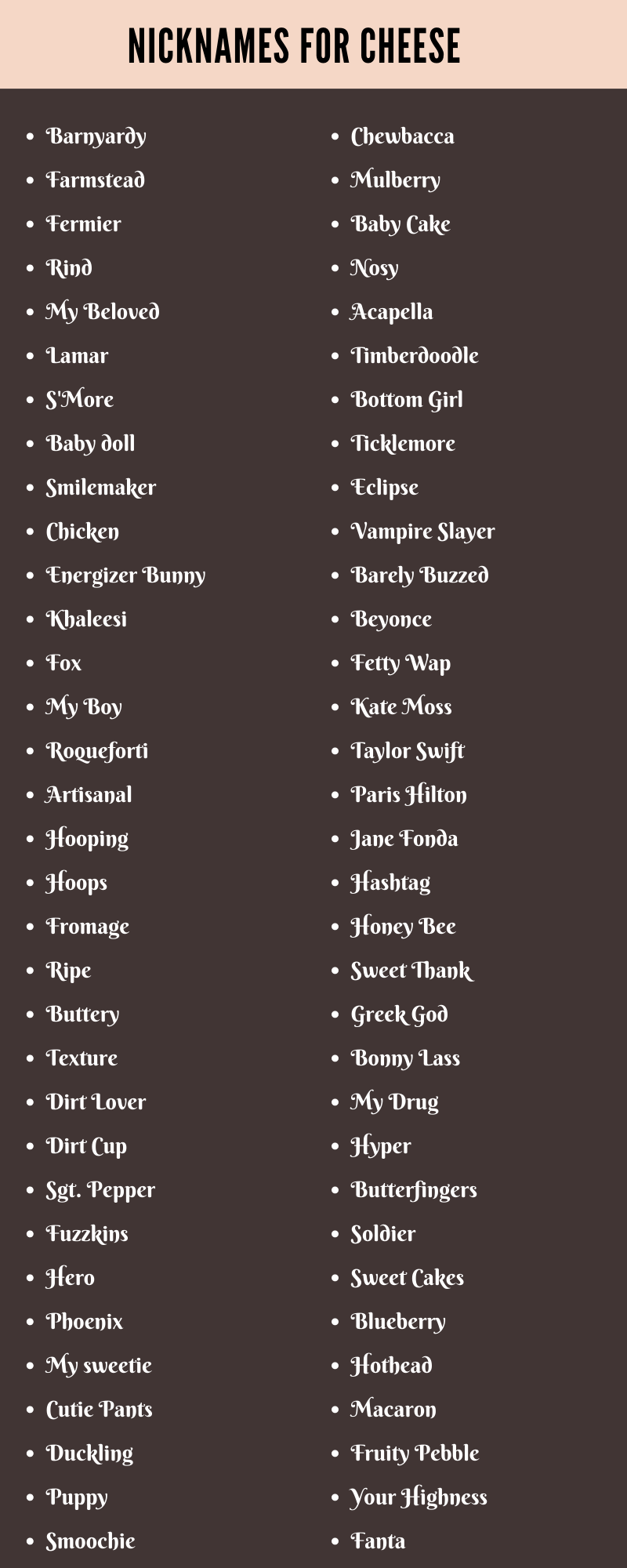Cheese Nicknames: 200+ Cool and Cute Names