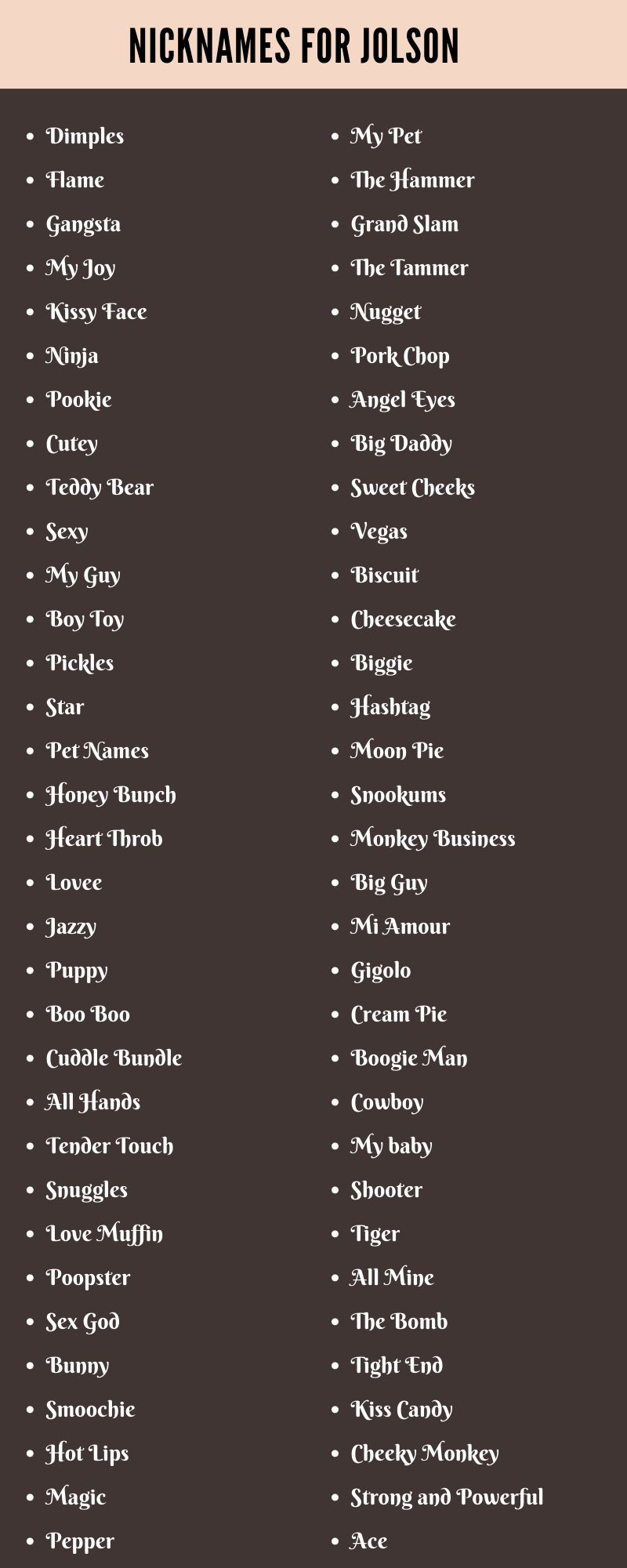 Jolson Nicknames: 200 Cute and Adorable Names