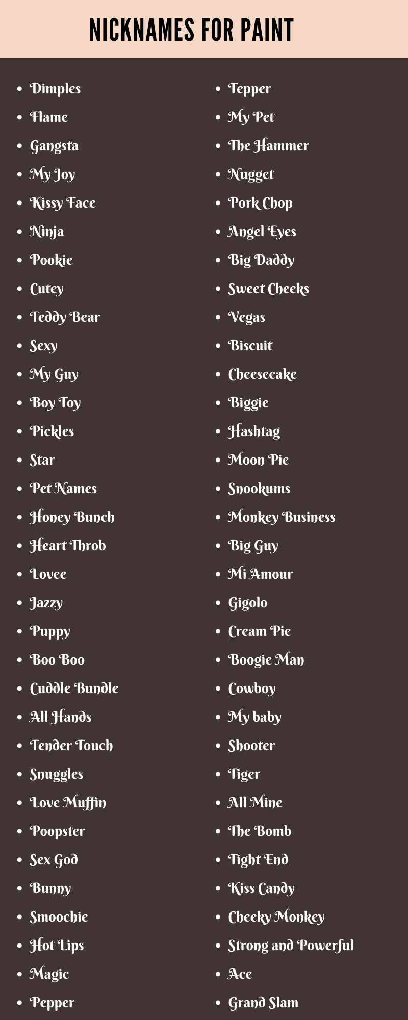 Nicknames for Paint