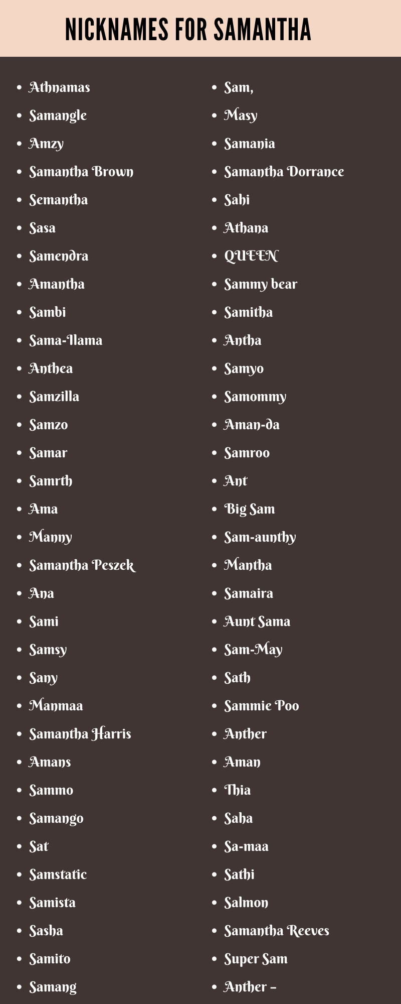 Samantha Nicknames: 200+ Adorable and Cute Names