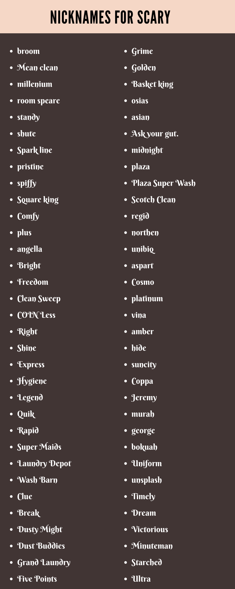 Nicknames for Scary