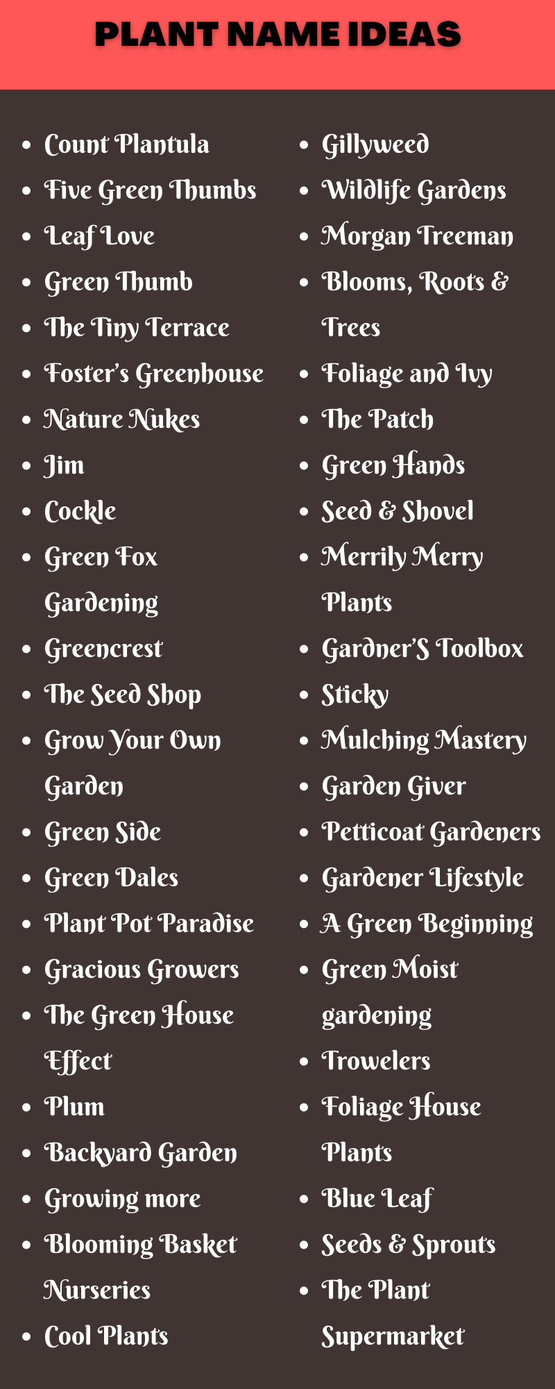 Plant Name Ideas