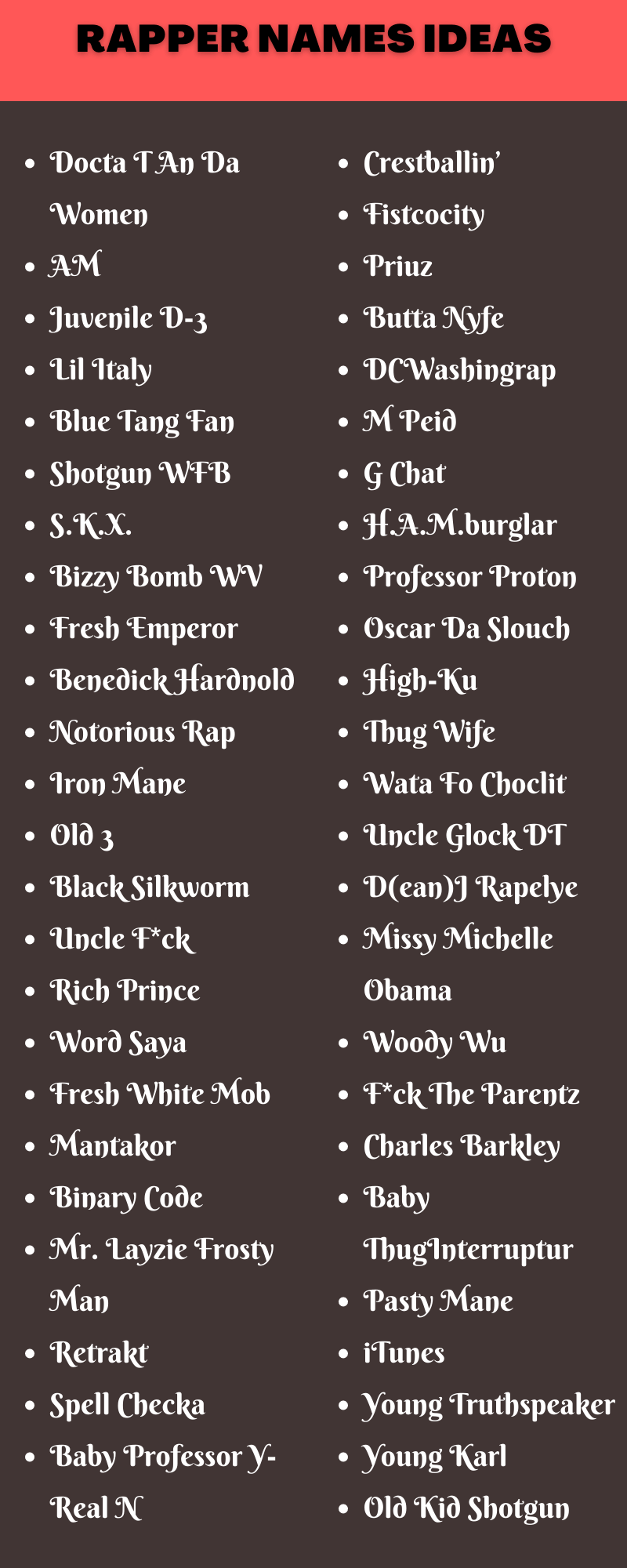 400 Creative Rapper Names Ideas and Suggestions