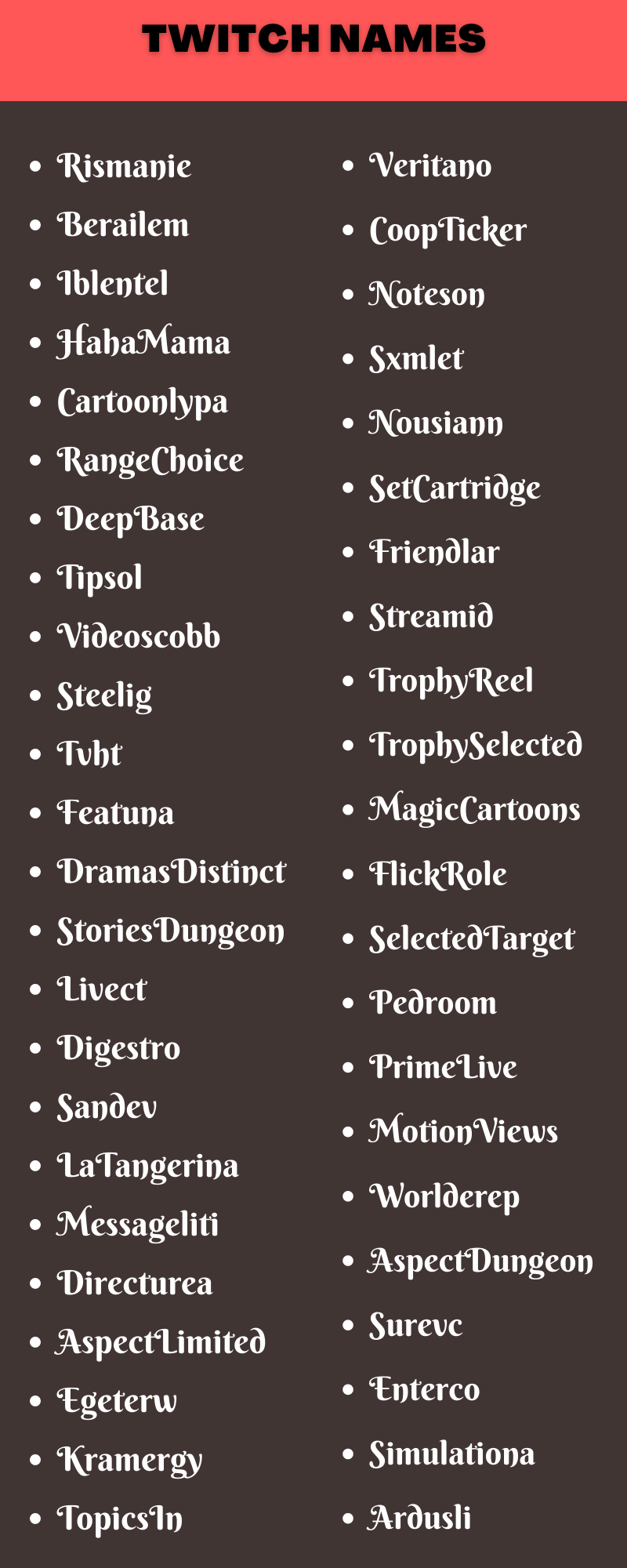 Twitch Names