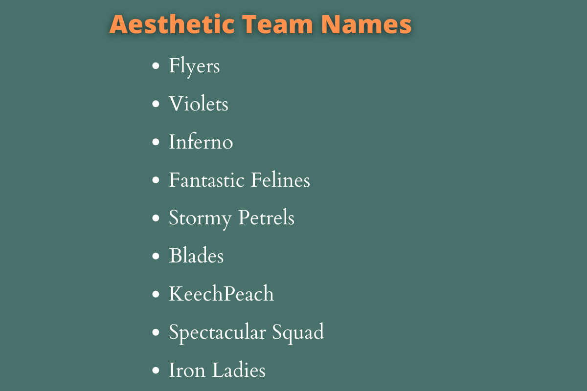_Aesthetic Team Names