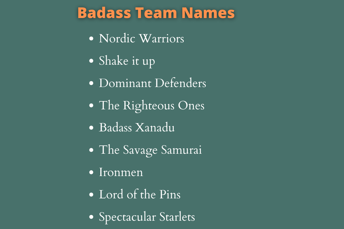 Badass Team Names