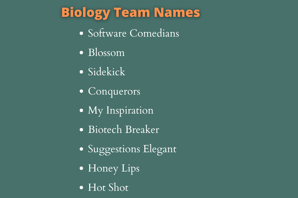 Biology Team Names