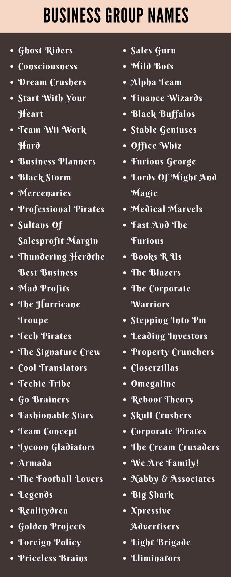 400 Business Group Names Ideas And Suggestions