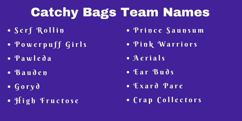Bags Team Names