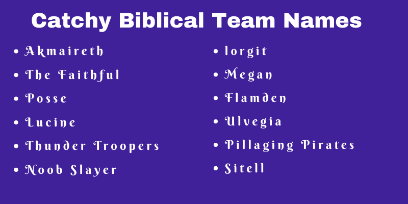 Biblical Team Names