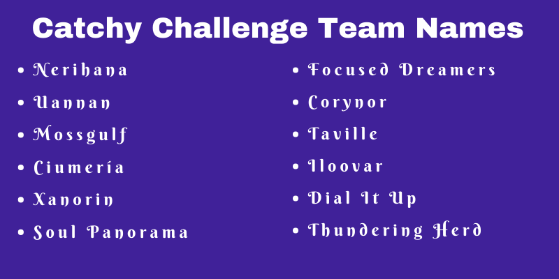 Challenge Team Names