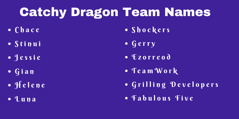 Dragon Team Names