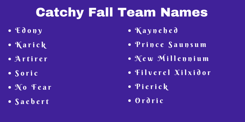 Fall Team Names