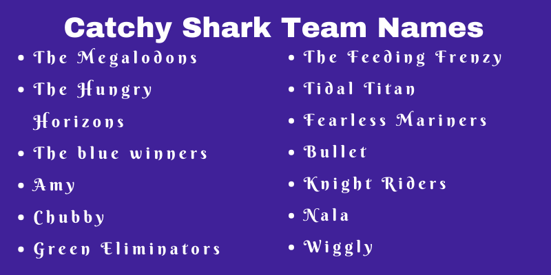 Shark Team Names