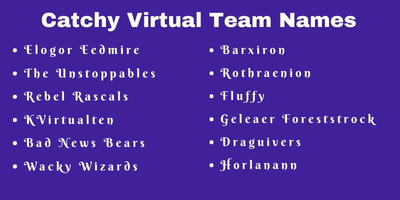 Virtual Team Names
