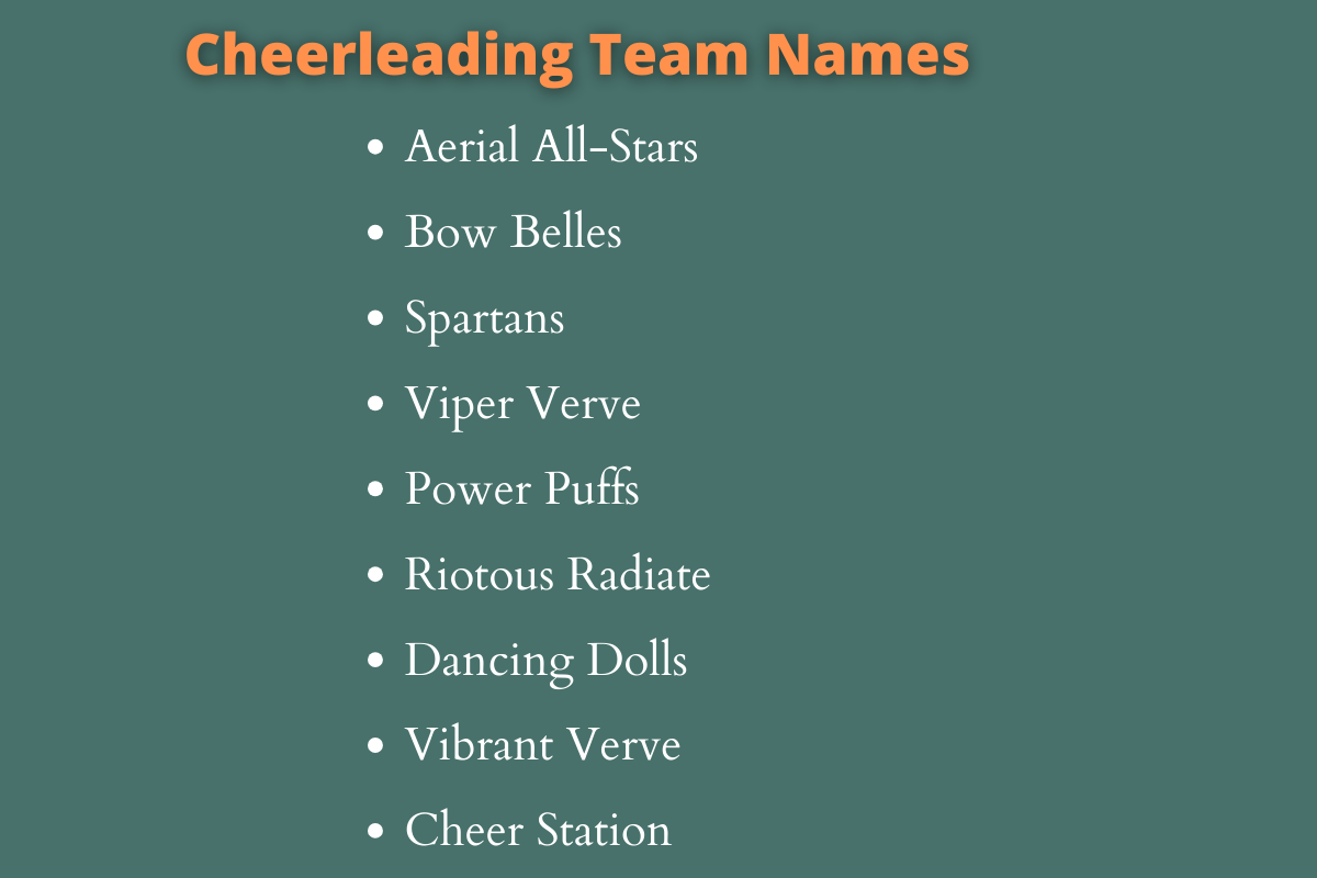 Cheerleading Team Names