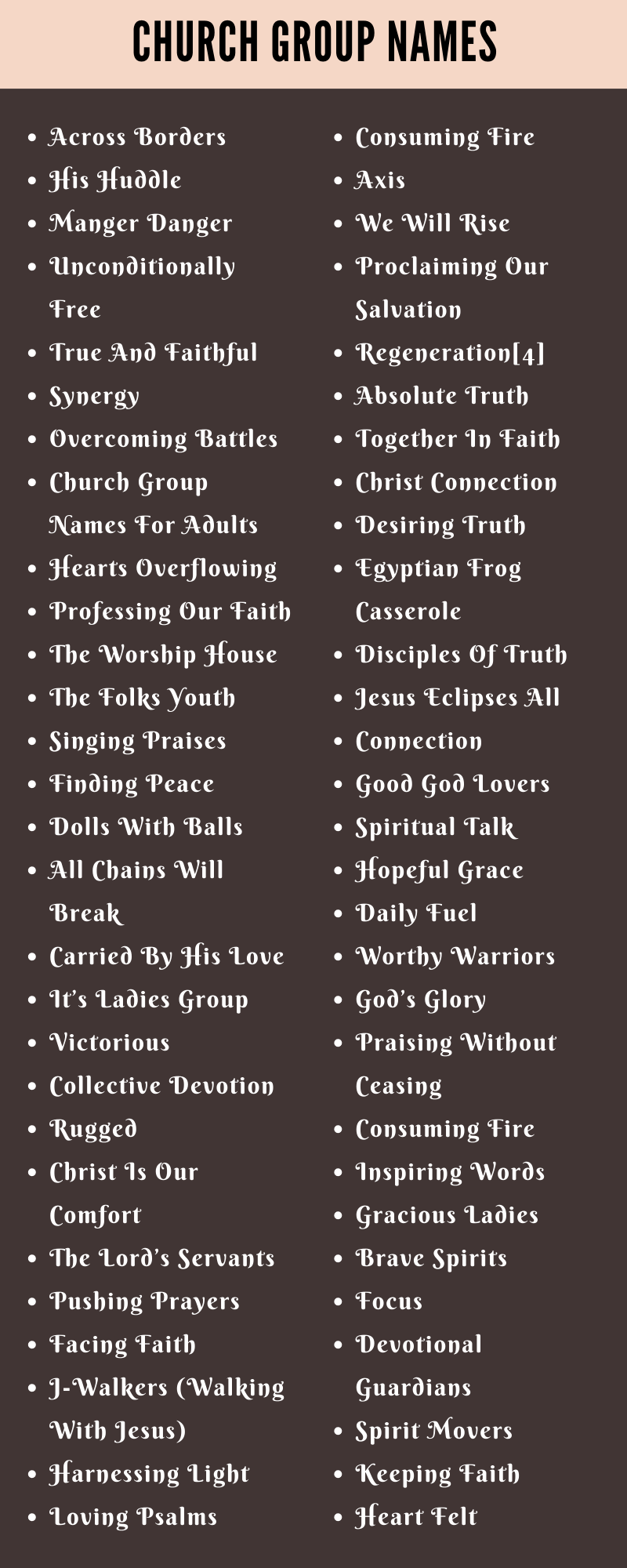 Church Group Names