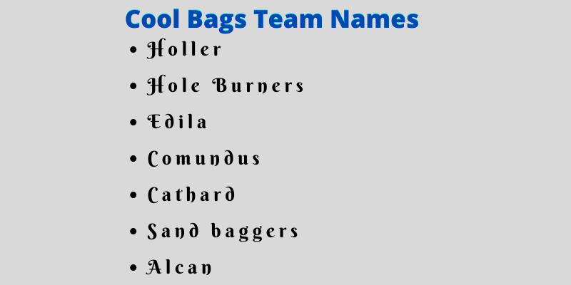 Bags Team Names