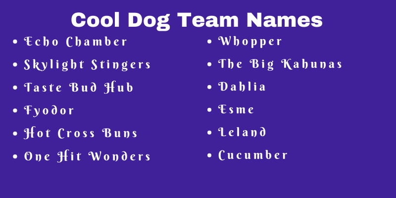 Dog Team Names