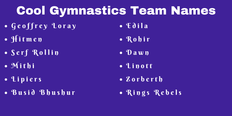 Gymnastics Team Names