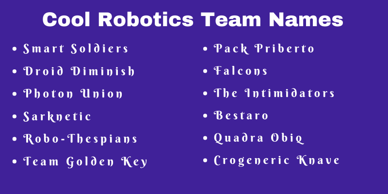 Robotics Team Names