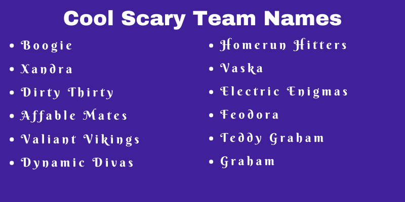 Scary Team Names