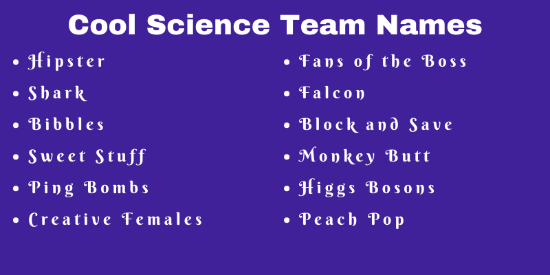 Science Team Names