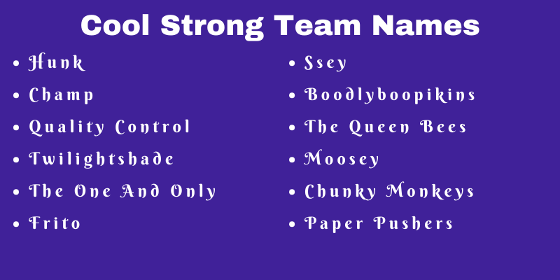 Strong Team Names