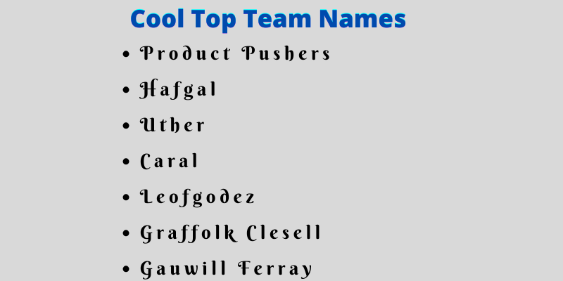 Top Team Names