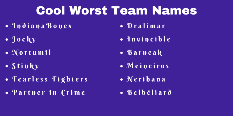 Worst Team Names