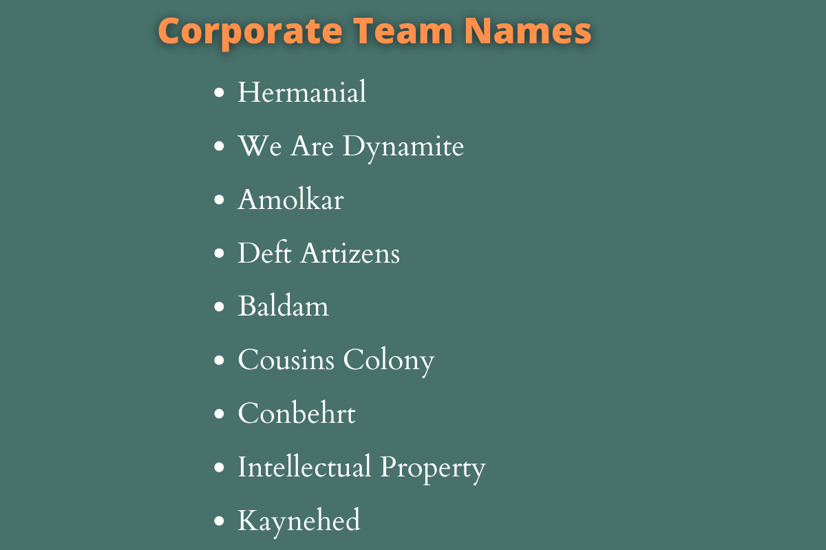Corporate Team Names