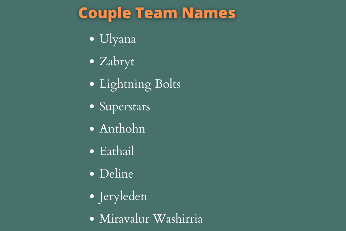 Couple Team Names