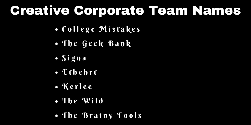 Corporate Team Names