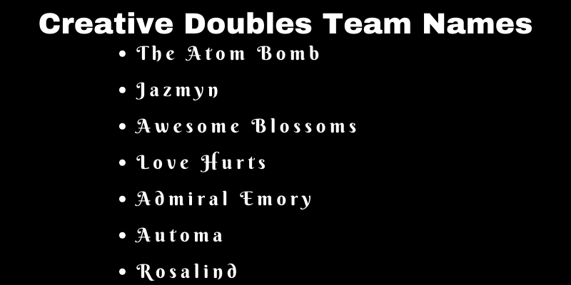 Doubles Team Names