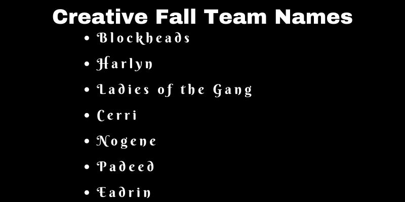 Fall Team Names