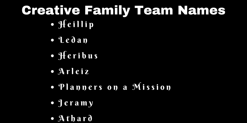Family Team Names