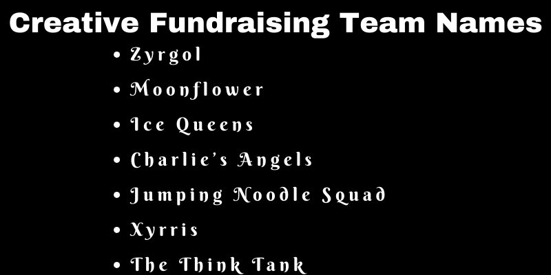 Fundraising Team Names