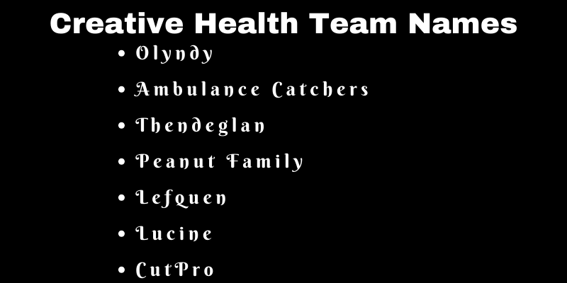 Health Team Names
