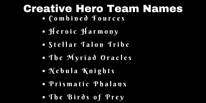 Hero Team Names