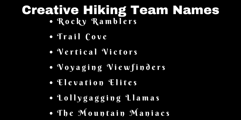 Hiking Team Names