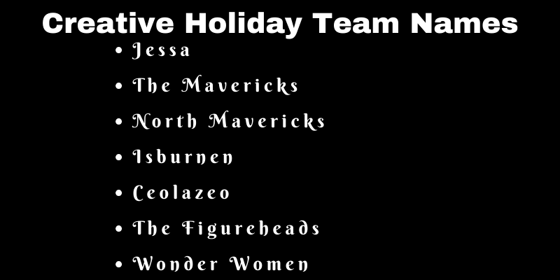 Holiday Team Names