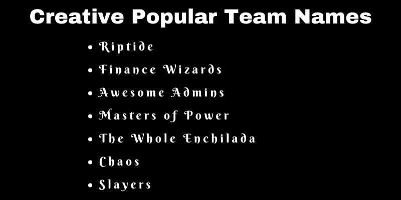 Popular Team Names