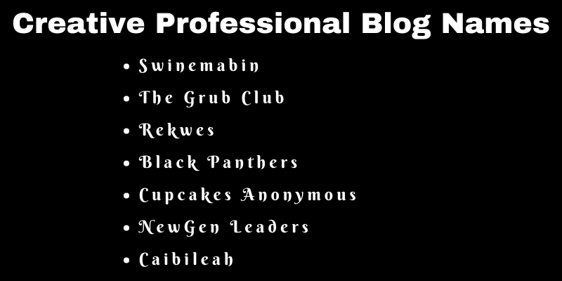 Professional Blog Names