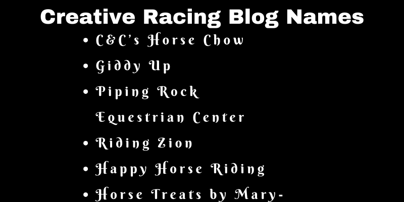 Racing Blog Names